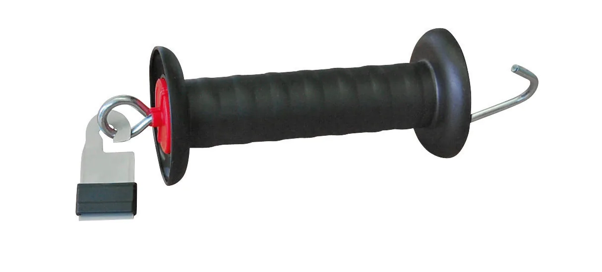 Kerbl Torgriff in Schwarz mit verzinktem Litzclip BV für den Weidezaun