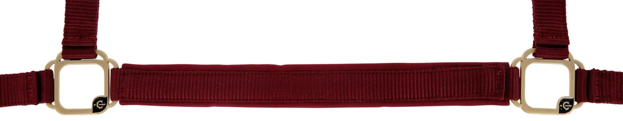Kerbl Halfter Classy Merlot, Kinnriemen mit zwei goldenen Vierkantringen