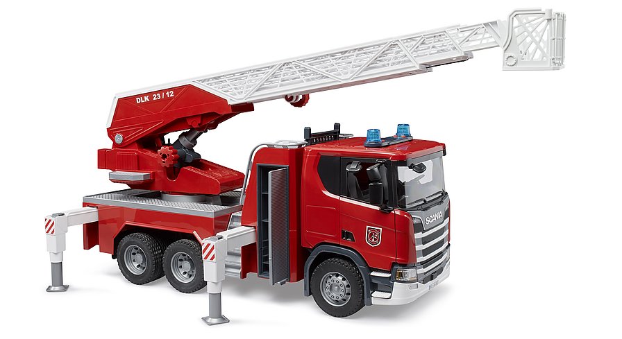 Scania Super 560R Feuerwehr mit Drehleiter, Wasserpumpe und Light & Sound Modul Scania Super 560R Feuerwehr mit Drehleiter, Wasserpumpe und Light & Sound Modul