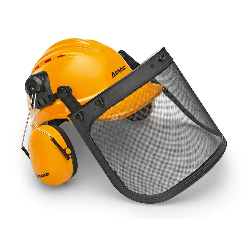 ARNOLD Forsthelm-Kombination AZ122 in Orange mit Gehörschutz und Metallgitter-Visier