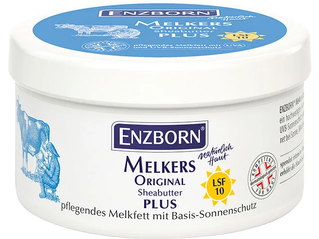 Enzborn Melkers Original Plus Melkfett im Tiegel mit blauem Etikett, 250 ml