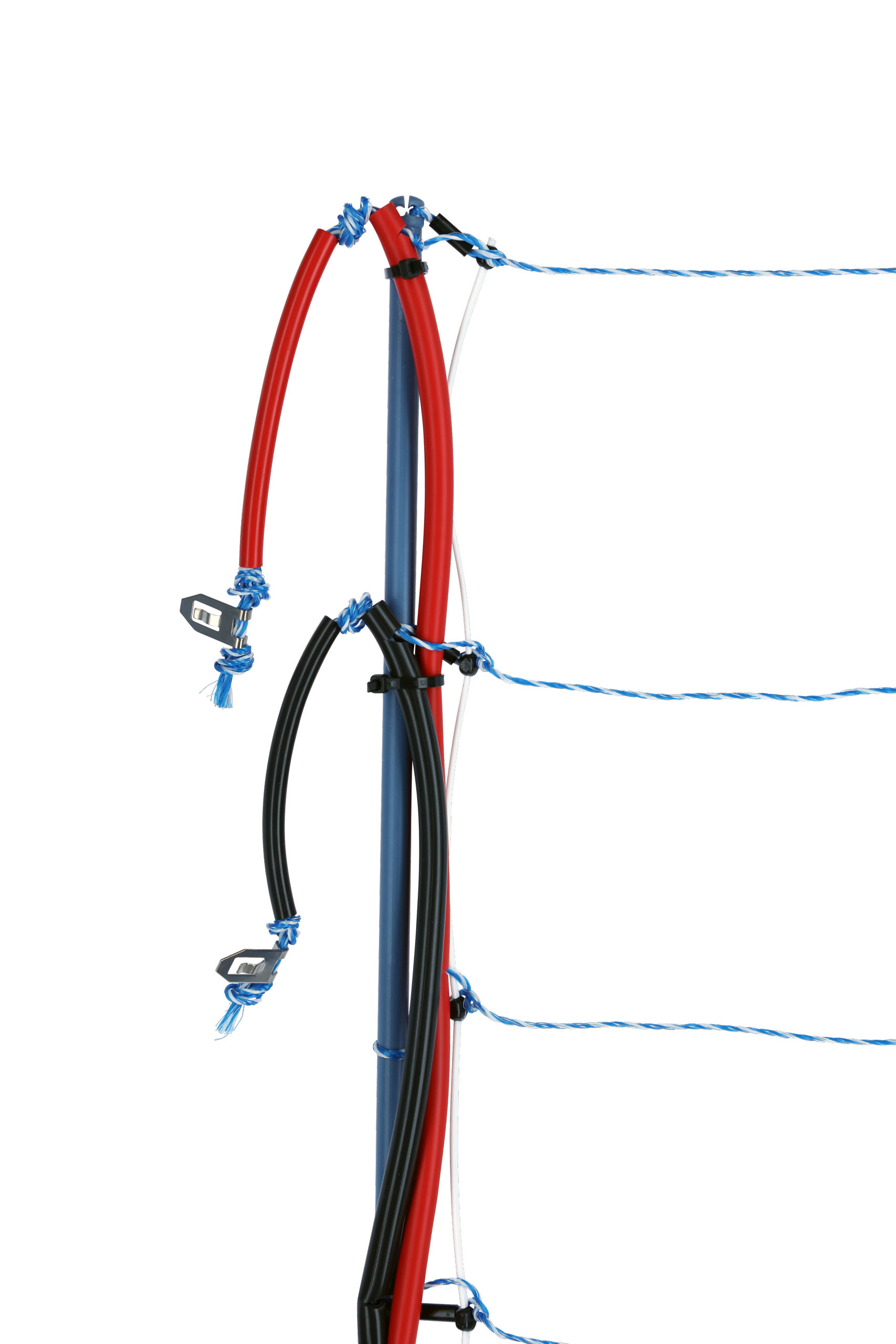 AKO TitanNet Premium Vario - Hochwertiges Wolfschutznetz 50m,+/- Schaltung,108cm Höhe,Doppelspitze,weiß/blau