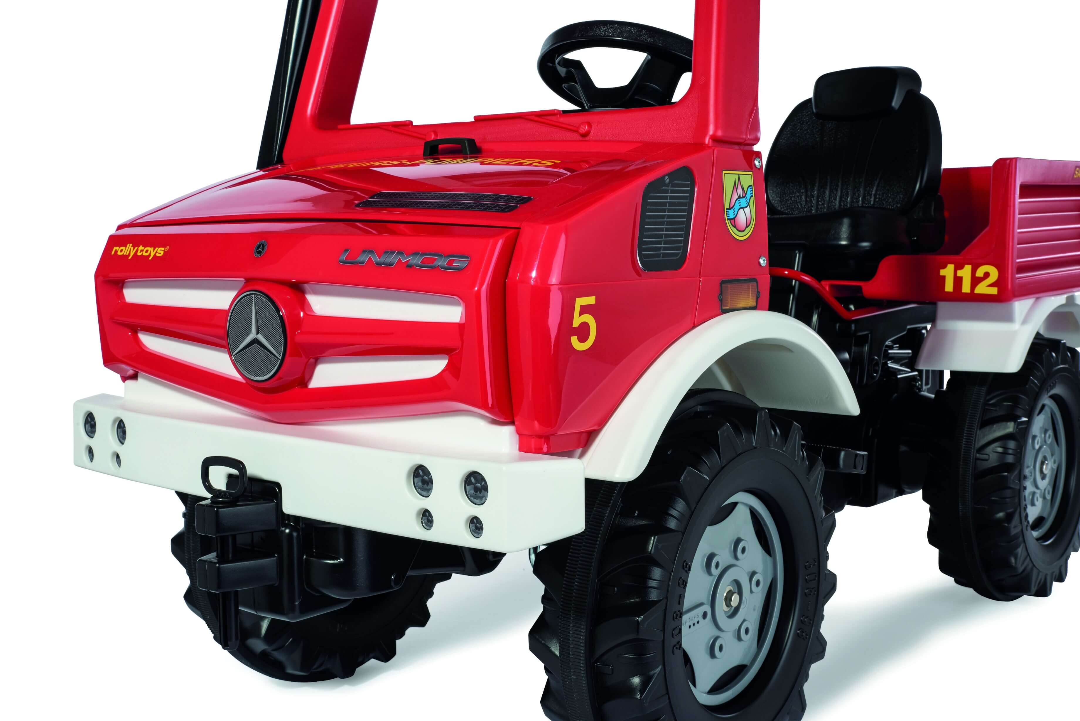 Rolly Toys Unimog Fire 38220, Pedal Fire Truck for Kids
