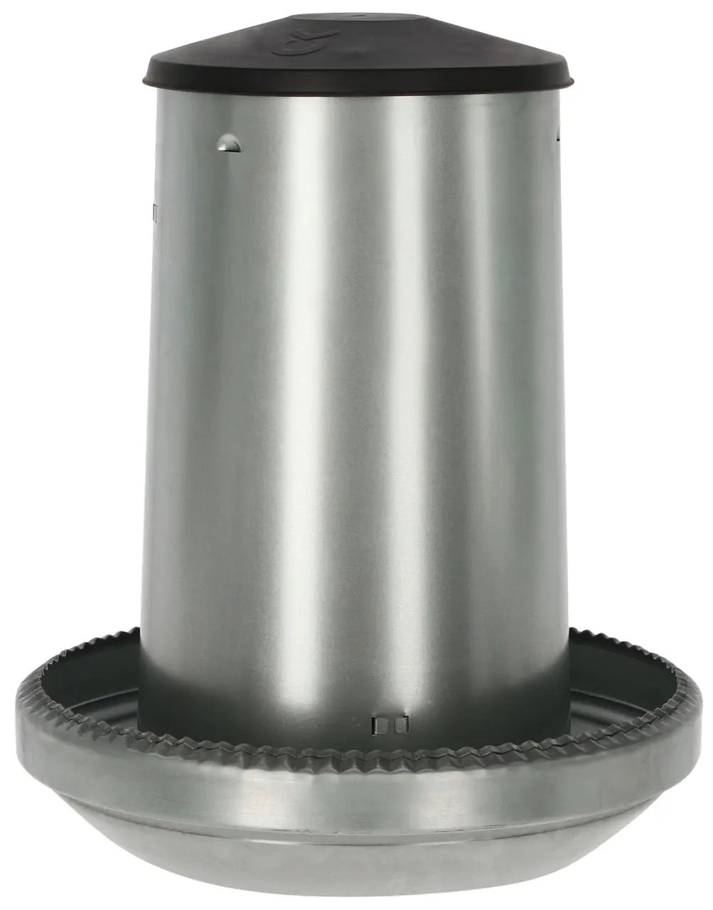 Kerbl Futterautomat aus verzinktem Stahl mit großem Vorratsbehälter und Futterring, 40 kg