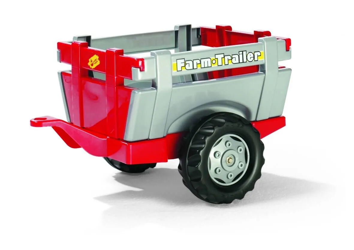 Rolly Toys rollyFarm Trailer in Rot-Silber, Anhänger für Kinder-Traktoren