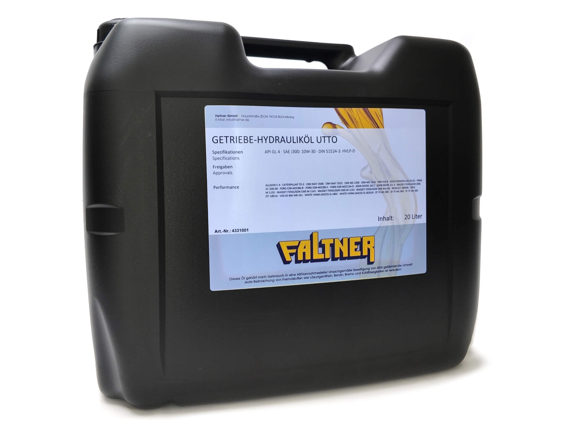 Faltner Getriebe Hydrauliköl UTTO 4331001 – Hochleistungs-Universalöl für Schleppergetriebe & Hydraulik Faltner Getriebe Hydrauliköl UTTO 4331001 – Hochleistungs-Universalöl für Schleppergetriebe & Hydraulik