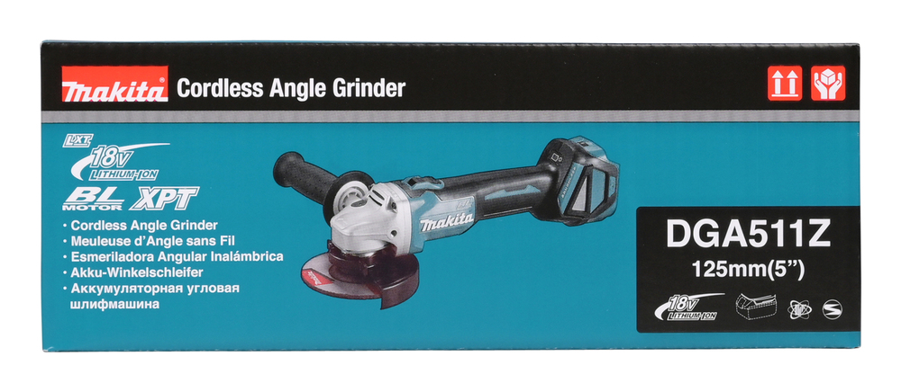 Makita DGA511Z – Leistungsstarker 18V Akku-Winkelschleifer mit bürstenlosem Motor und variabler Drehzahl
