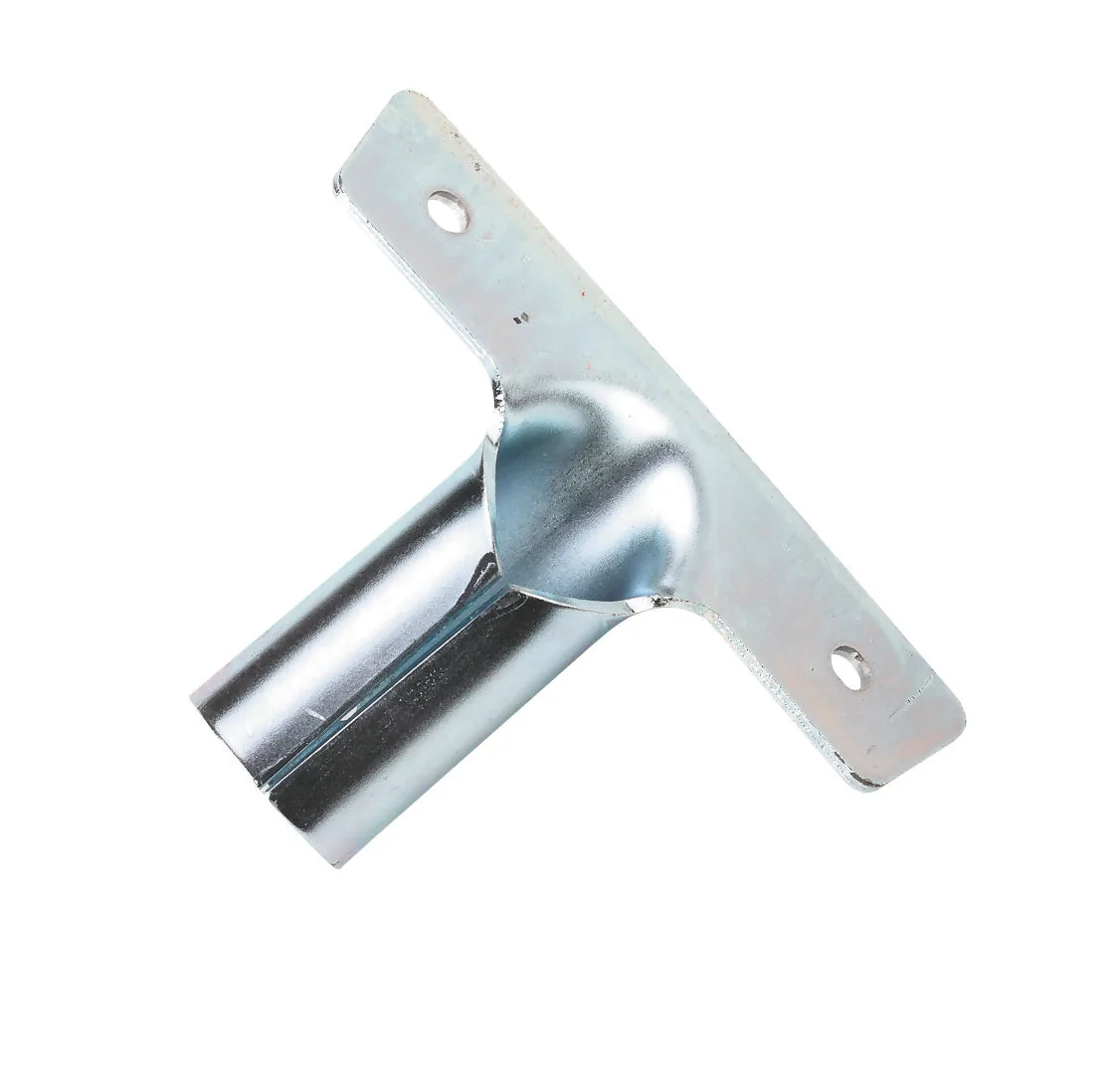 Kerbl Ersatzstielhalter aus verzinktem Metall, T-Form mit 28-mm-Aufnahme und Schraublöchern