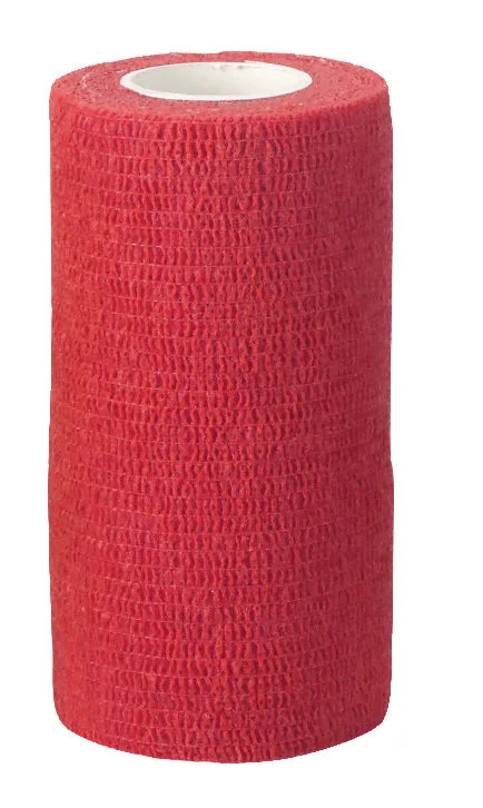 Kerbl EquiLastic selbsthaftende Bandage in Rot, Rolle 10 cm breit