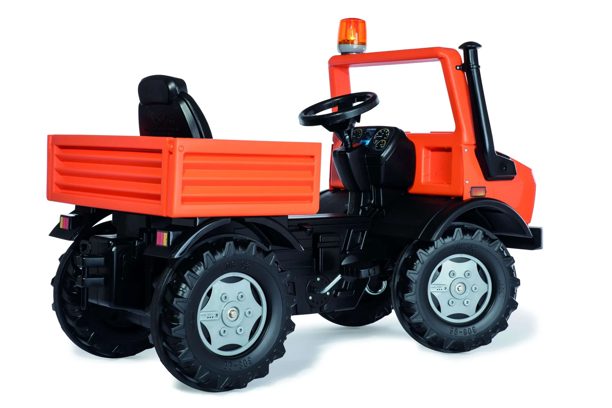 Rolly Toy rollyUnimog Service 038237 in Heckansicht mit offener Ladefläche