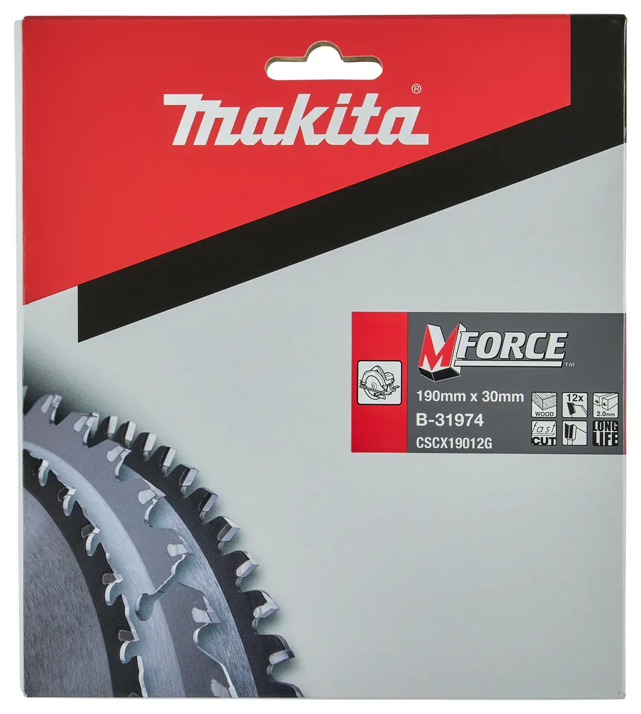 Makita Kreissägeblatt M-FORCE 190 mm mit 12 Zähnen in der Verpackung
