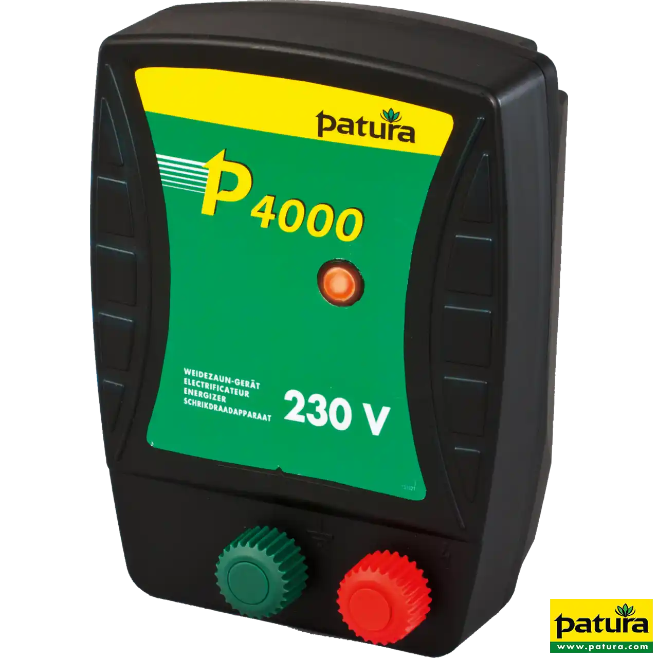 Patura P4000 Weidezaungerät für 230 V in Schwarz-Grün mit Bedienknöpfen
