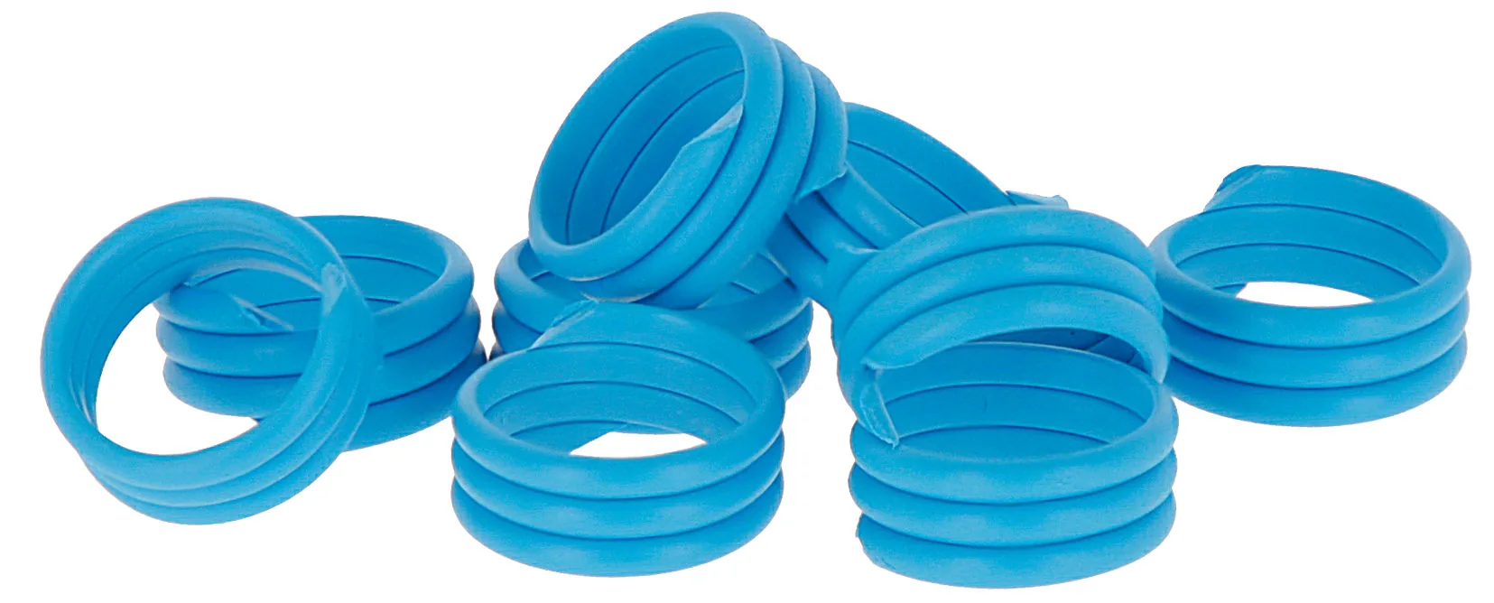 Kerbl Spiralringe 16 mm in Blau aus Kunststoff, Geflügel-Kennzeichnungsringe im 20er-Pack