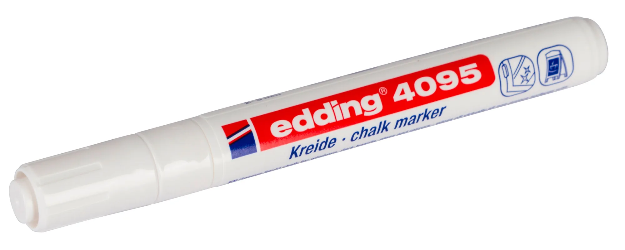 edding 4095 Flüssigkreidestift in Weiß, feucht abwischbarer Kreidemarker
