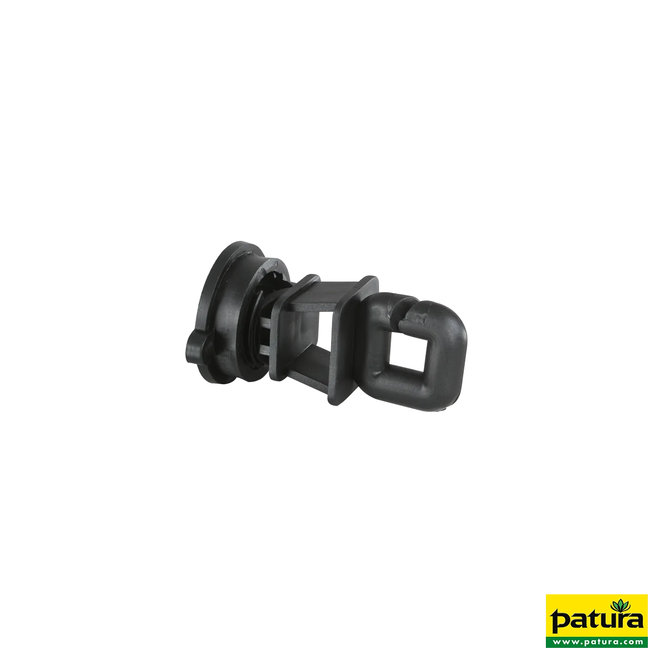 Patura Schraub-Universalisolator in Schwarz für Pfähle bis 12 mm