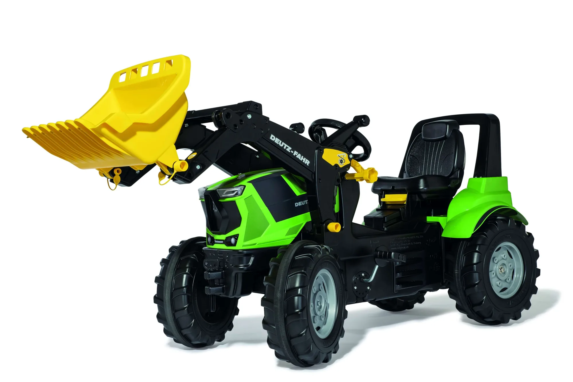 Rolly Toys rollyFarmtrac Deutz-Fahr in Grün mit Frontlader, Trettraktor für Kinder