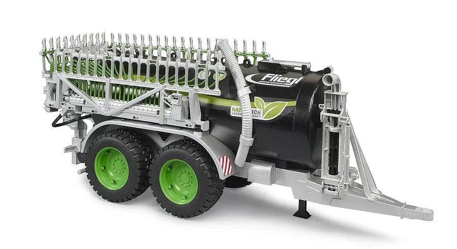 Bruder Fliegl Fassanhänger Jumbo Line in Schwarz mit Schleppschlauchverteiler, Spielzeug 1:16