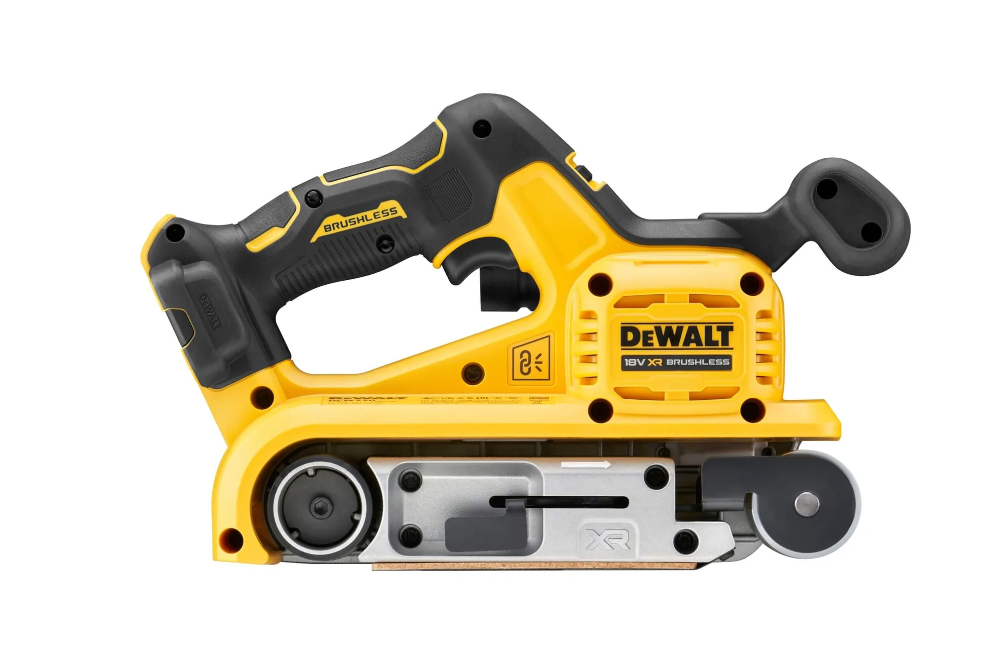 DeWalt DCW220 18V XR bürstenloser Akku-Bandschleifer in Gelb-Schwarz