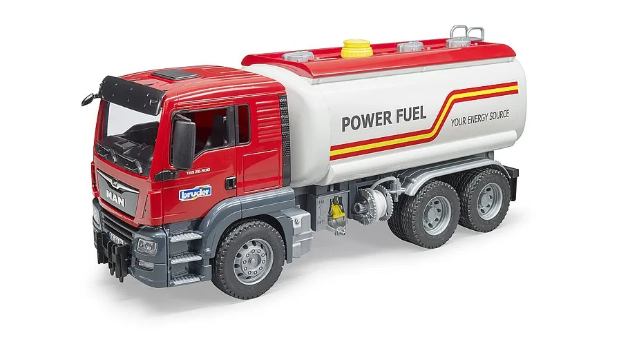 Bruder MAN TGS Tanklastwagen in Rot-Weiß mit Wassertank, Spielzeugfahrzeug im Maßstab 1:16