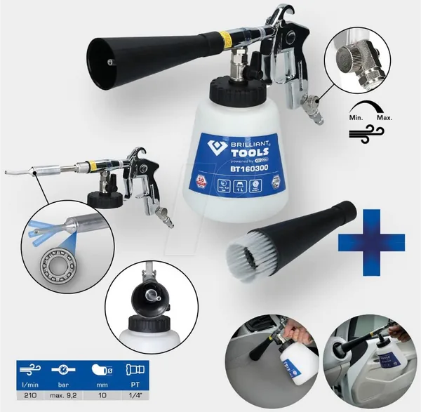 KS Tools Druckluft-Reinigungspistole 160300 (Tornado-Effekt), Komponenten mit Datenblatt