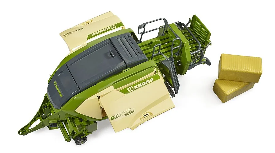 BRUDER Krone BiG Pack 1290 HDP mit zwei Quaderballen, geöffnet