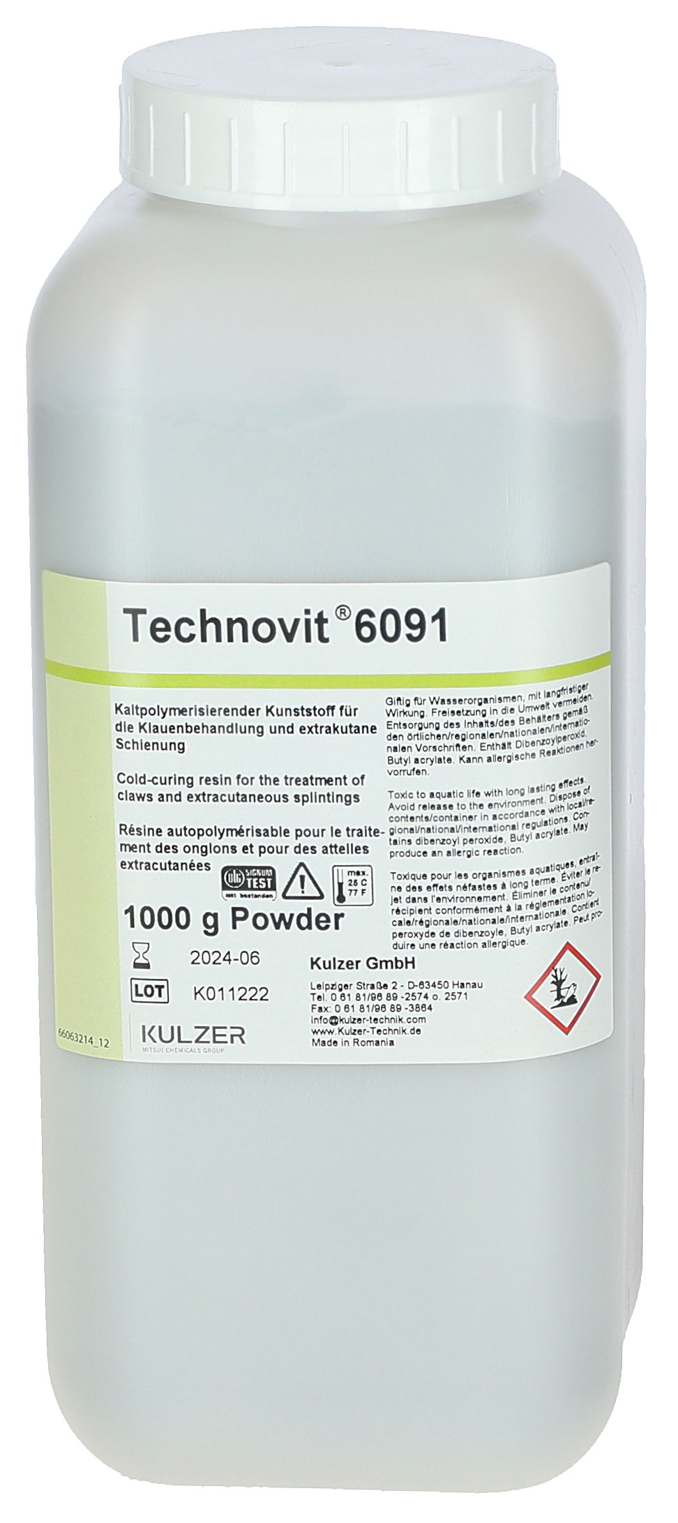 Technovit Pulver 1000g - Hoof Treatment Material für Landwirte und Tierhalter von Kerbl 1623