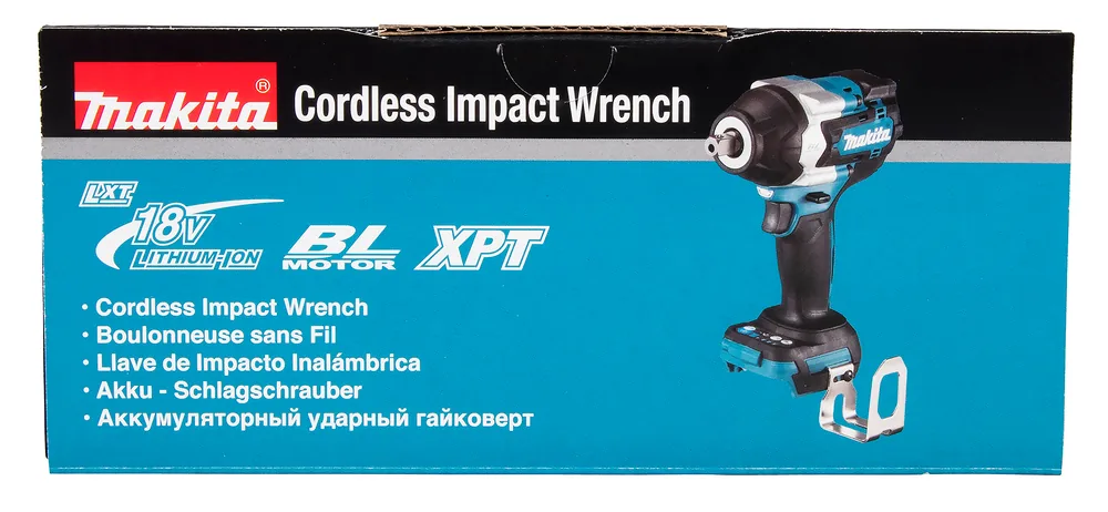 Verpackung des Makita DTW700Z Akku-Schlagschraubers mit Produktabbildung