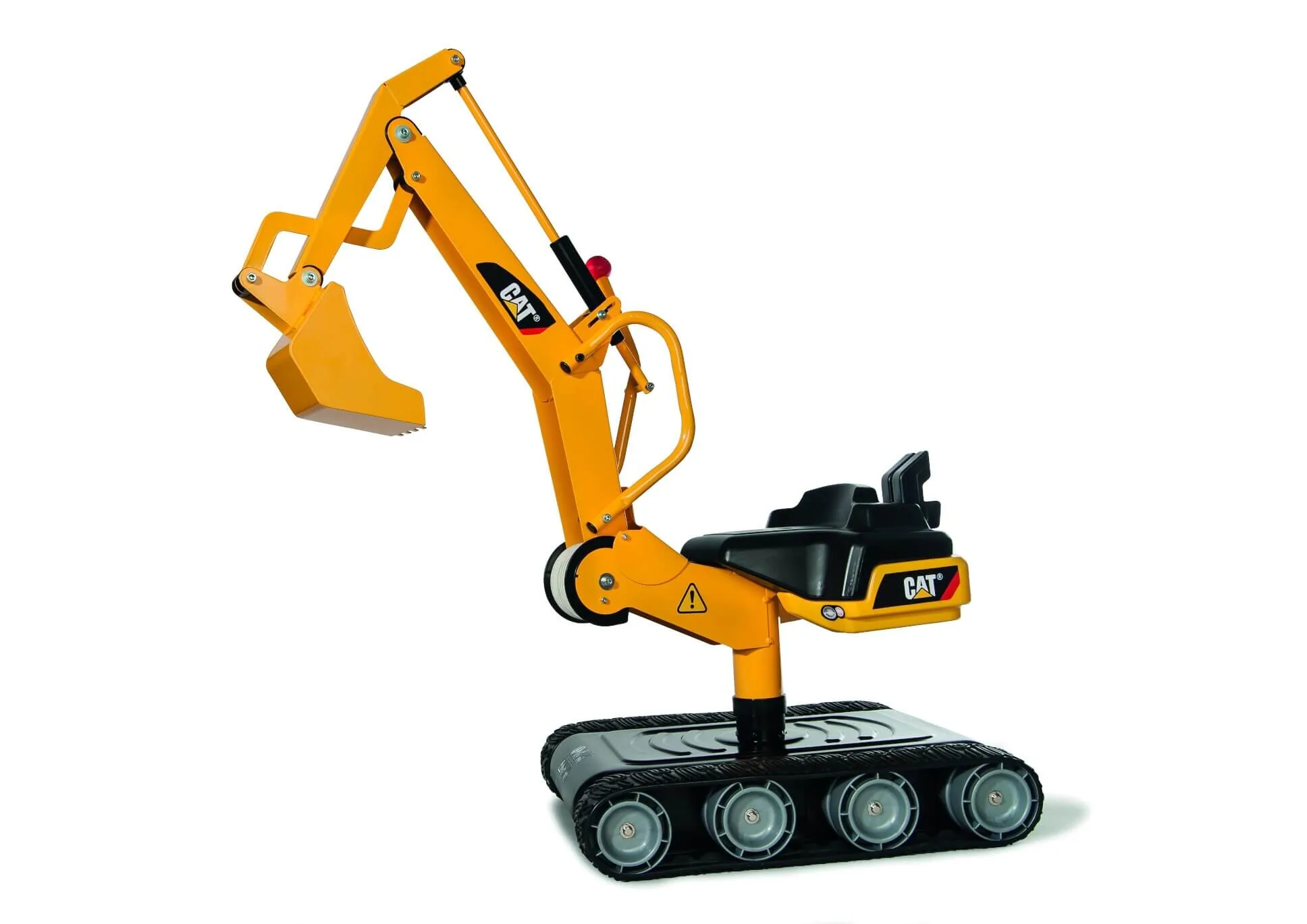 Rolly Toys rollyDigger CAT in Gelb, Kinderbagger mit Raupenketten und Schaufelarm