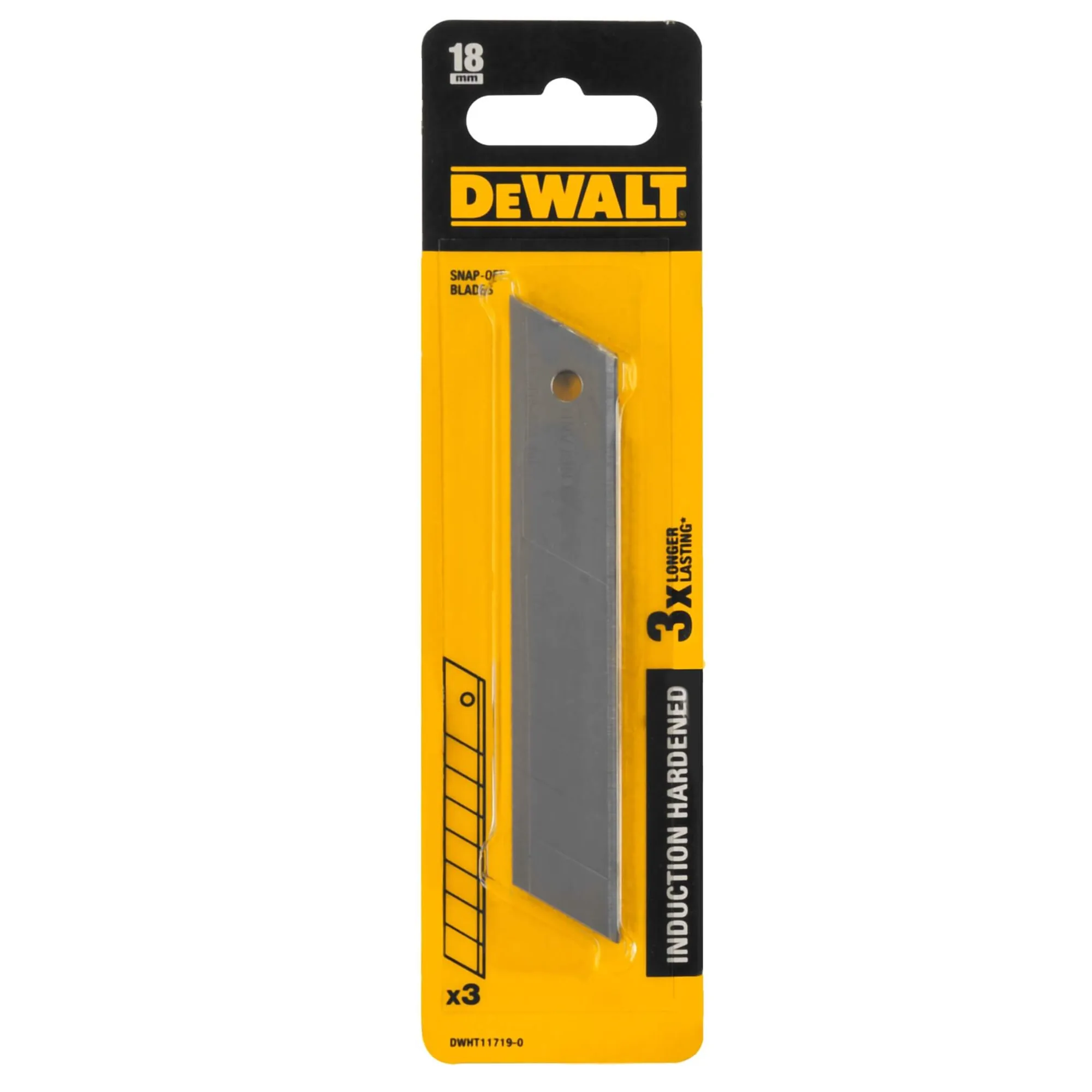 DeWalt DWHT11719-0 18-mm-Abbrechklingen, Verpackung (3 Stück, induktionsgehärtet)