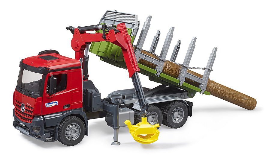 BRUDER MB Arocs Holztransport-LKW mit Ladekran, Greifer und 3 Baumstämmen – Robustes Forstfahrzeug im Maßstab 1:16 BRUDER MB Arocs Holztransport-LKW mit Ladekran, Greifer und 3 Baumstämmen – Robustes Forstfahrzeug im Maßstab 1:16