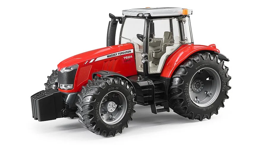 Bruder Massey Ferguson 7624 Traktor in Rot mit Frontgewicht, Spielzeug im Maßstab 1:16