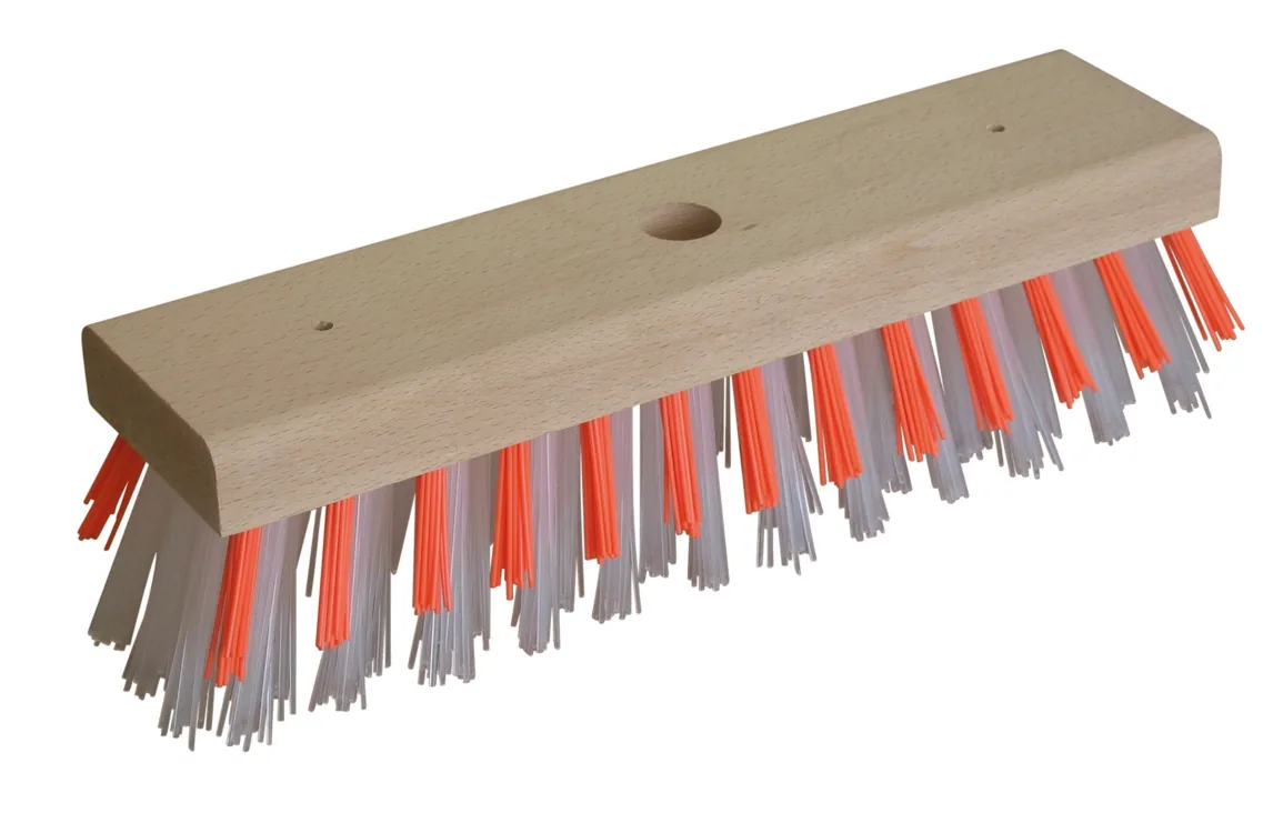 Kerbl Wasserbesen-Ersatzkopf 2939 aus Holz mit orange-grauen Borsten