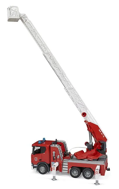 BRUDER Scania Super 560R Feuerwehr mit Drehleiter und Wasserpumpe, Produktbild