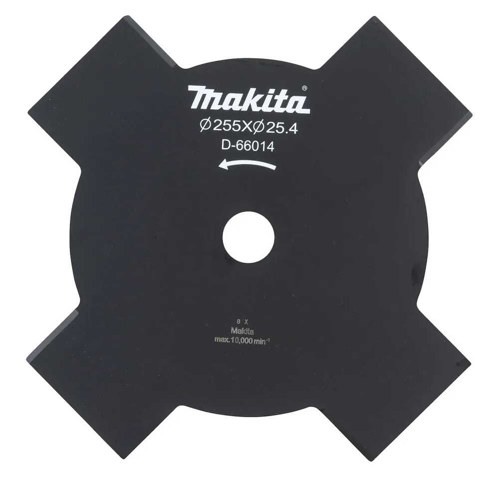 Makita 4-Zahn-Schlagmesser D-66014 aus schwarzem Stahl, 255 mm