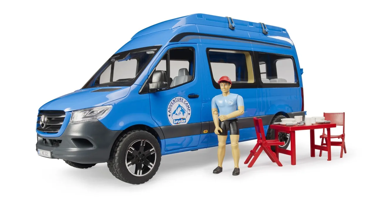 Bruder 02684 MB Sprinter Camper mit bworld Figur im Maßstab 1:16, Produktbild
