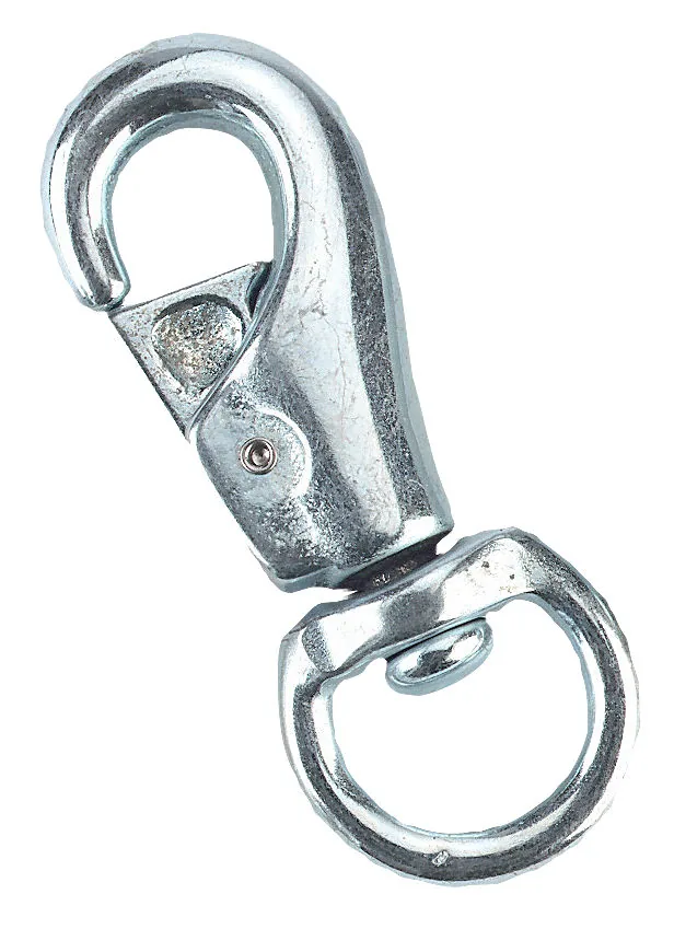 Kerbl Karabinerhaken mit rundem Wirbel aus verzinktem Stahl