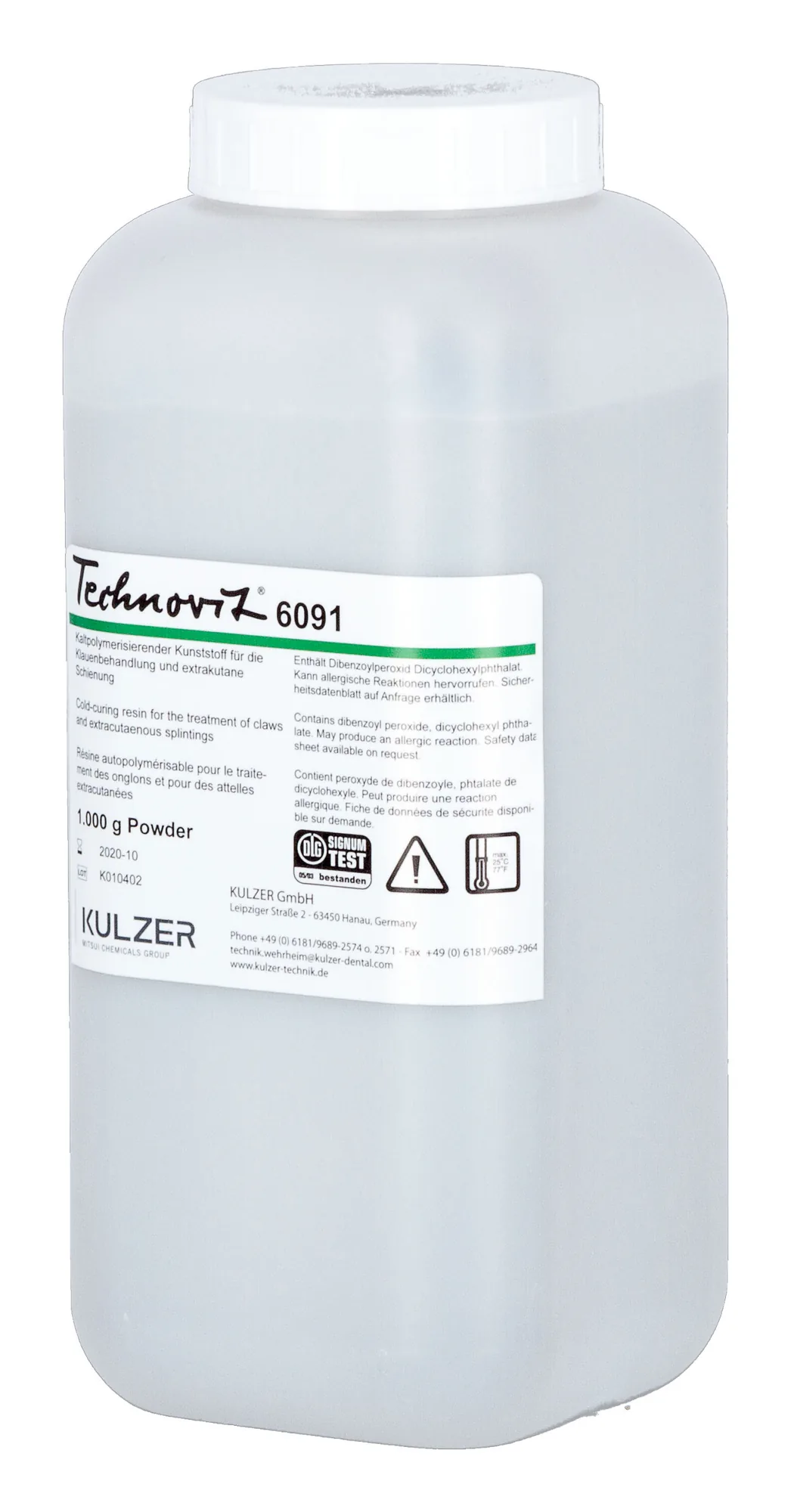 Kerbl Technovit Pulver 1000 g in der weißen Flasche
