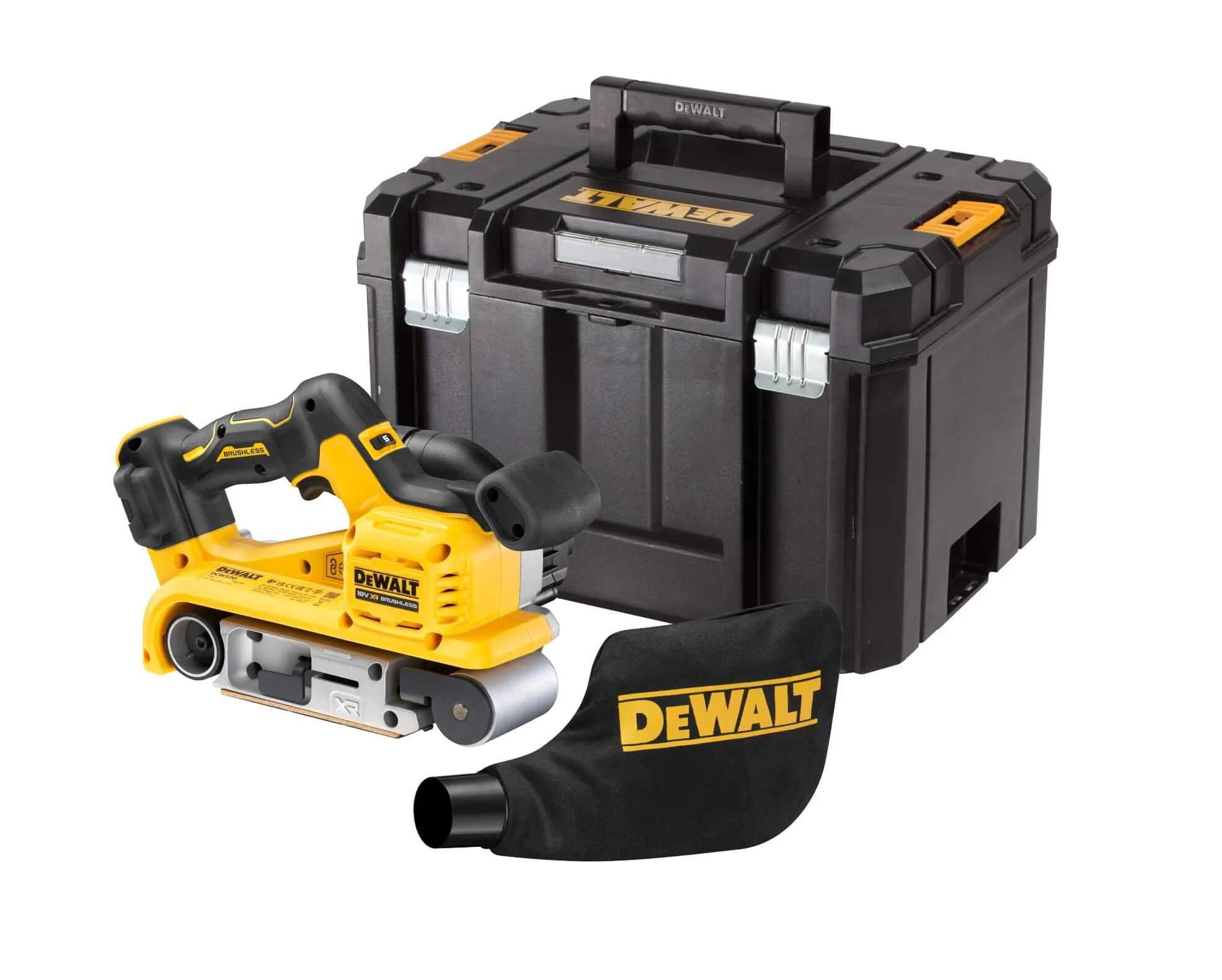 DeWalt DCW220NT Akku-Bandschleifer mit TSTAK-Koffer und Staubfangsack