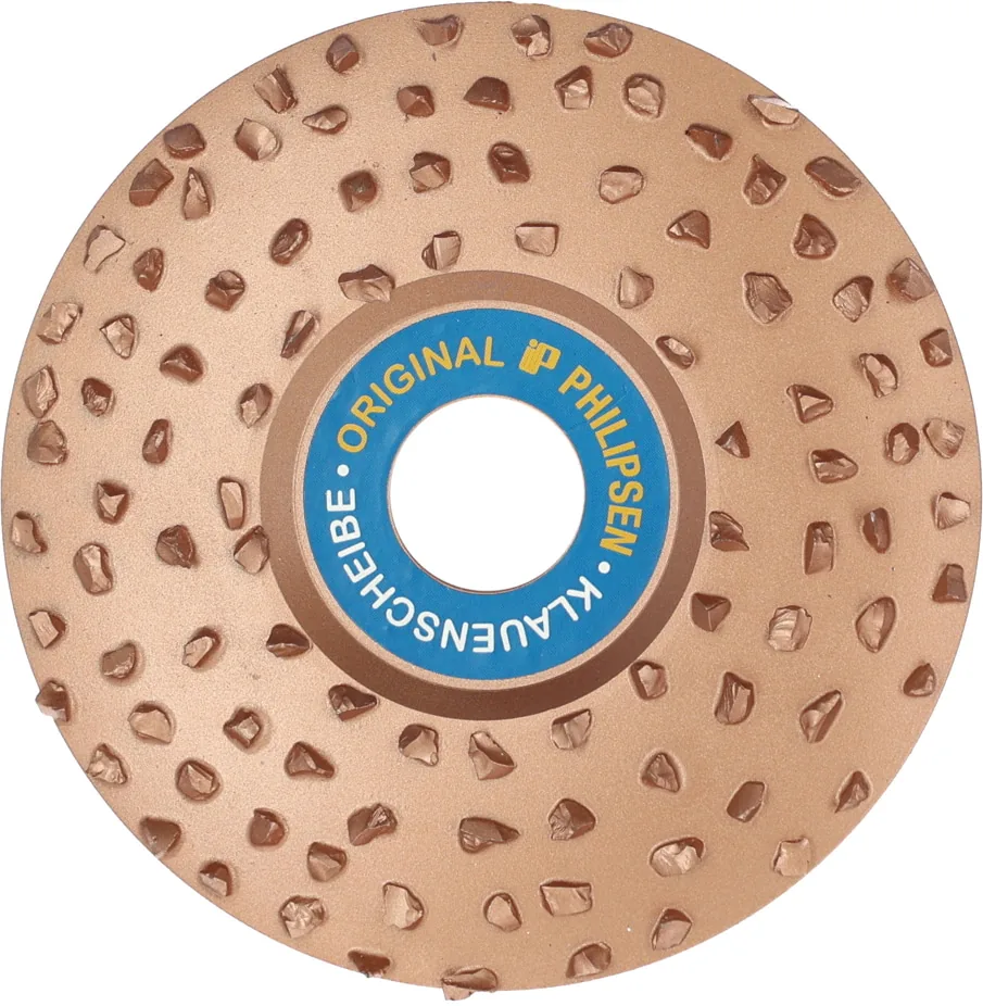 Philipsen Superklauenscheibe 115 mm, kupferfarbene Scheibe mit Körnung 30