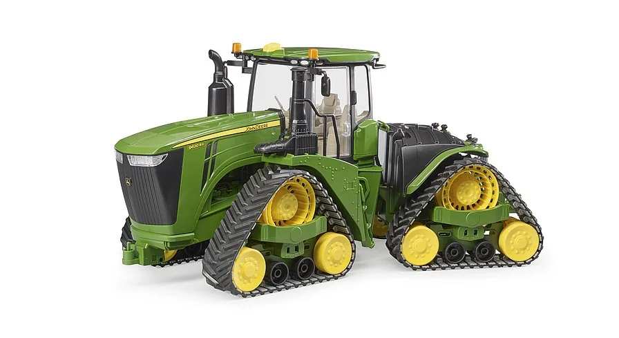 Bruder John Deere 9620RX Traktor in Grün mit vier Raupenlaufwerken, Spielzeug im Maßstab 1:16