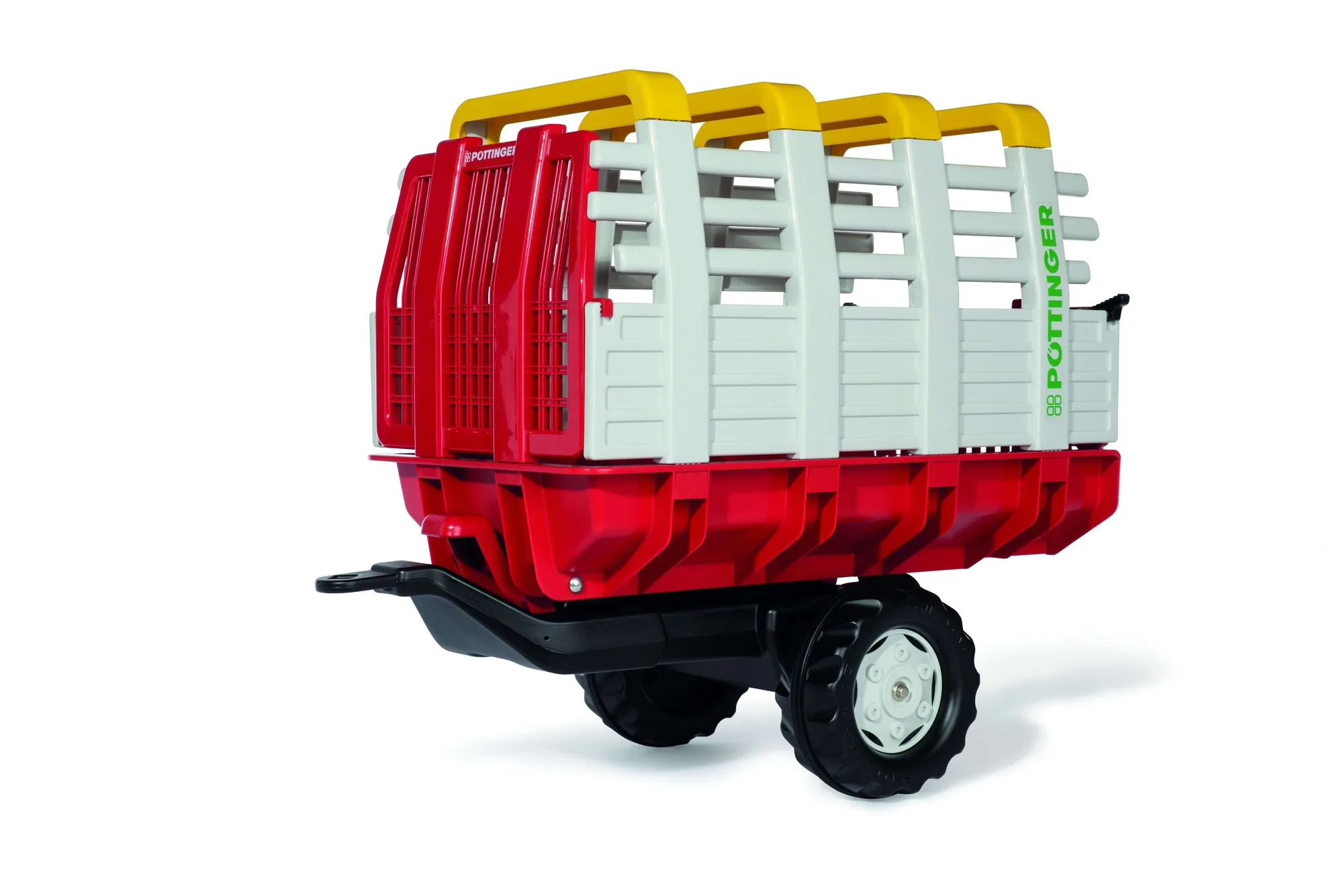 Rolly Toys Pöttinger Ladewagen in Rot-Weiß, Heuwagen-Anhänger für Kinder-Traktoren