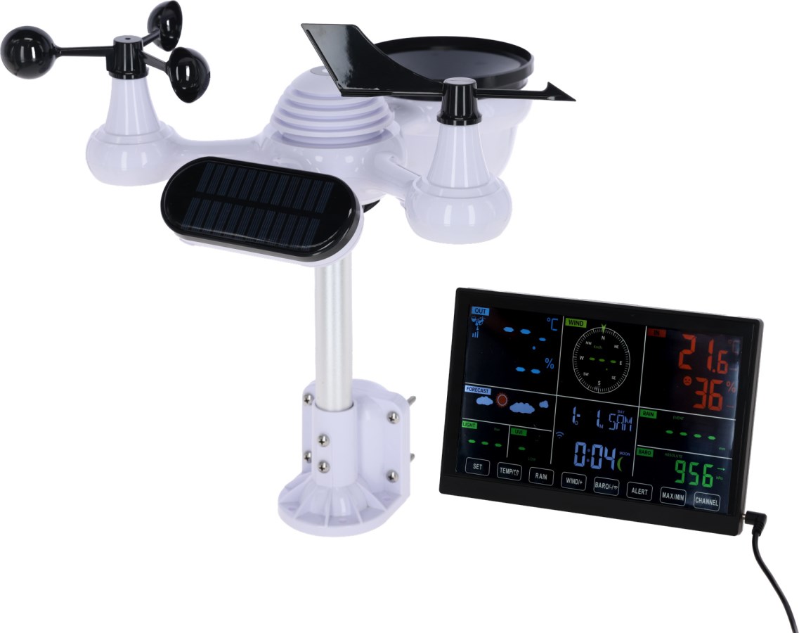Kerbl 291394 Digitale Wetterstation 7 in 1 – Wifi-Anbindung & Präzisionssensoren für Profis