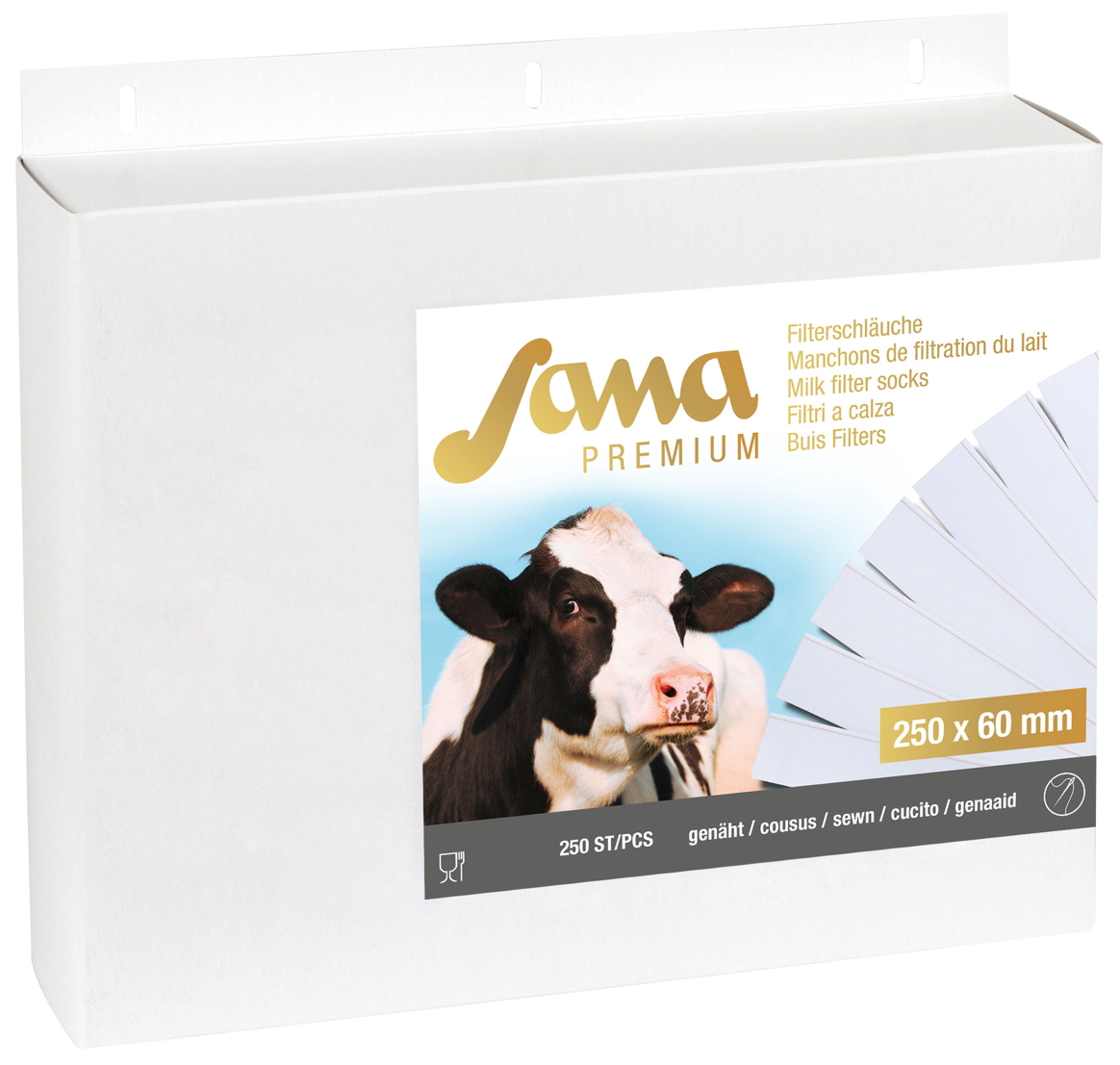 Kerbl Sana Premium Milchfilter - Genäht, ideal für Landwirte, 57 mm Breite, 250 Stück, lebensmittelecht und reißfest