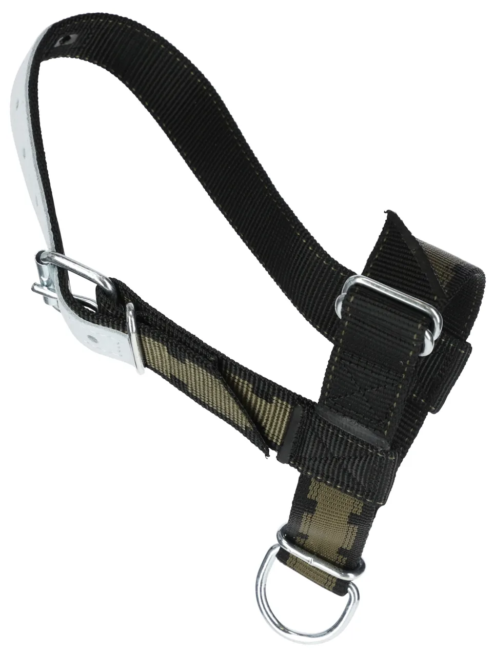 Kerbl Kälberhalfter aus Nylon in Schwarz-Camouflage mit D-Ring, Modell 12515