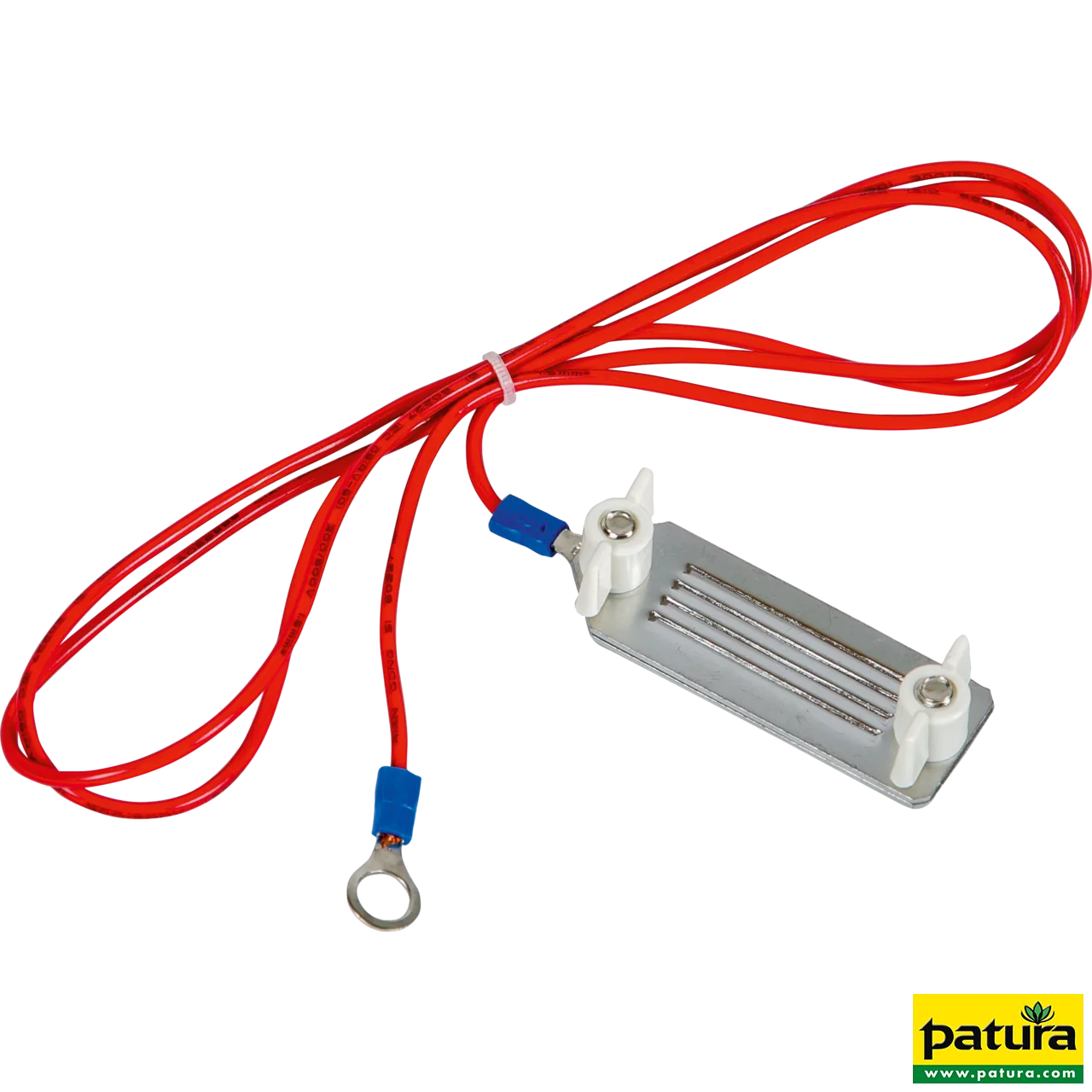 Patura Zaunanschlusskabel für Breitband 40 mm mit Edelstahl-Klemmplatten und Ringöse