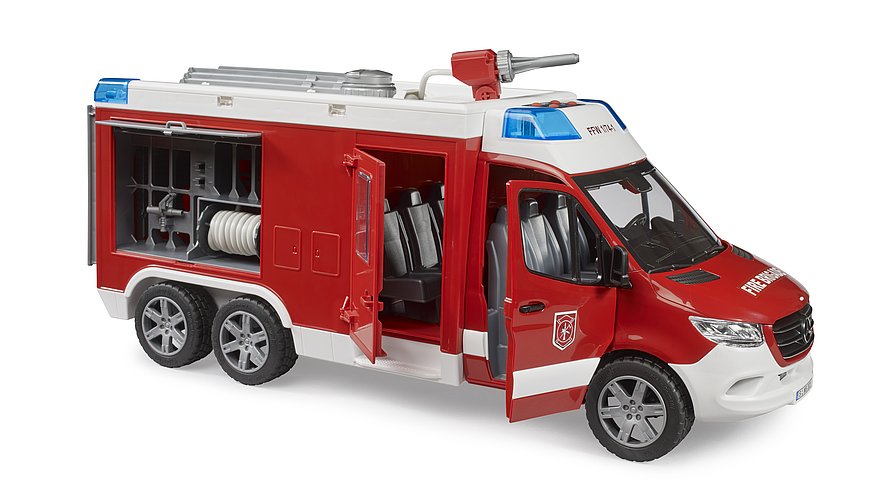 BRUDER MB Sprinter Feuerwehrfahrzeug mit Licht- und Soundmodul – Vielseitiges Einsatzfahrzeug im Maßstab 1:16