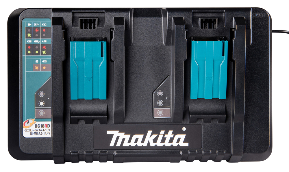 Makita 196933-6 Doppel-Schnellladegerät DC18RD – Effizientes Laden für 14, 4V und 18V LXT-Akkus