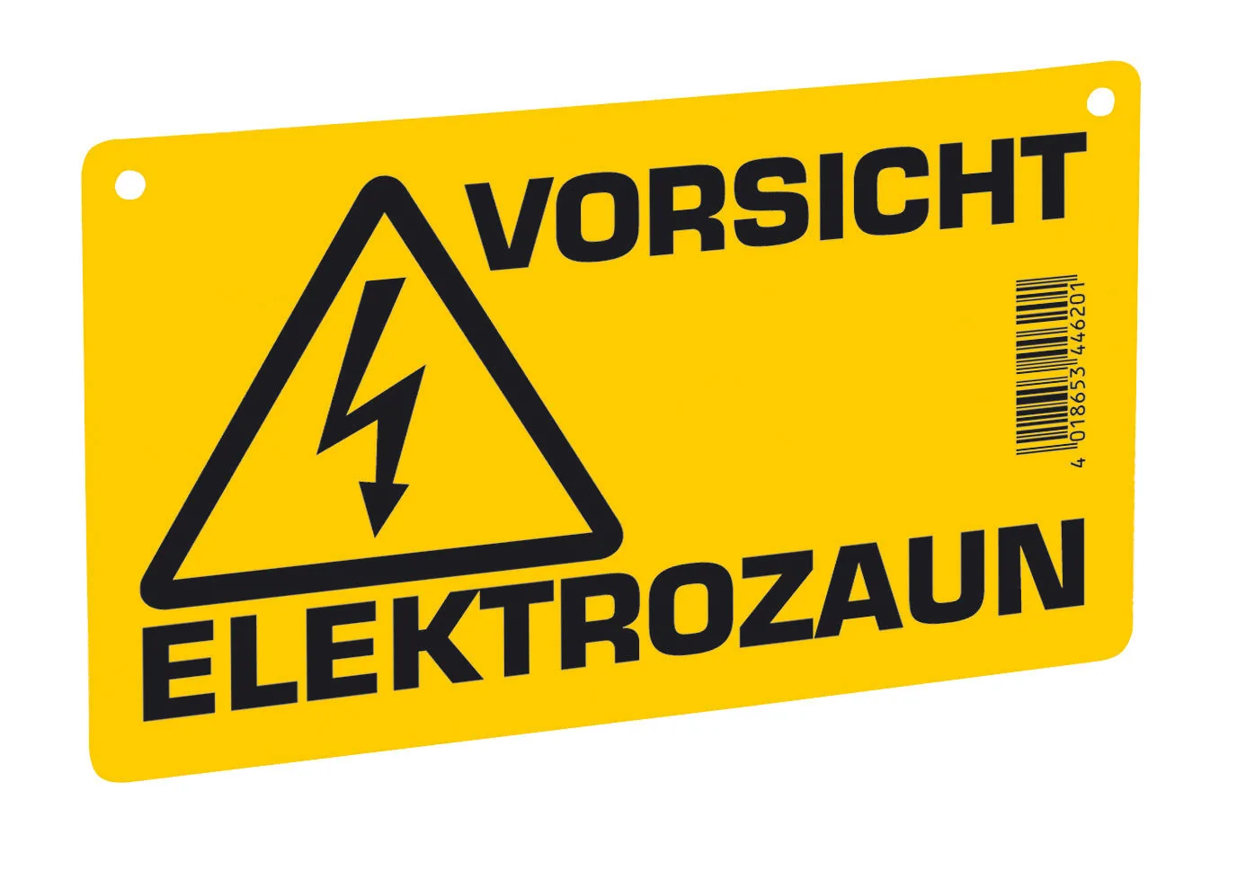 Kerbl Warnschild Vorsicht Elektrozaun in Gelb mit Warnsymbol für Weidezäune