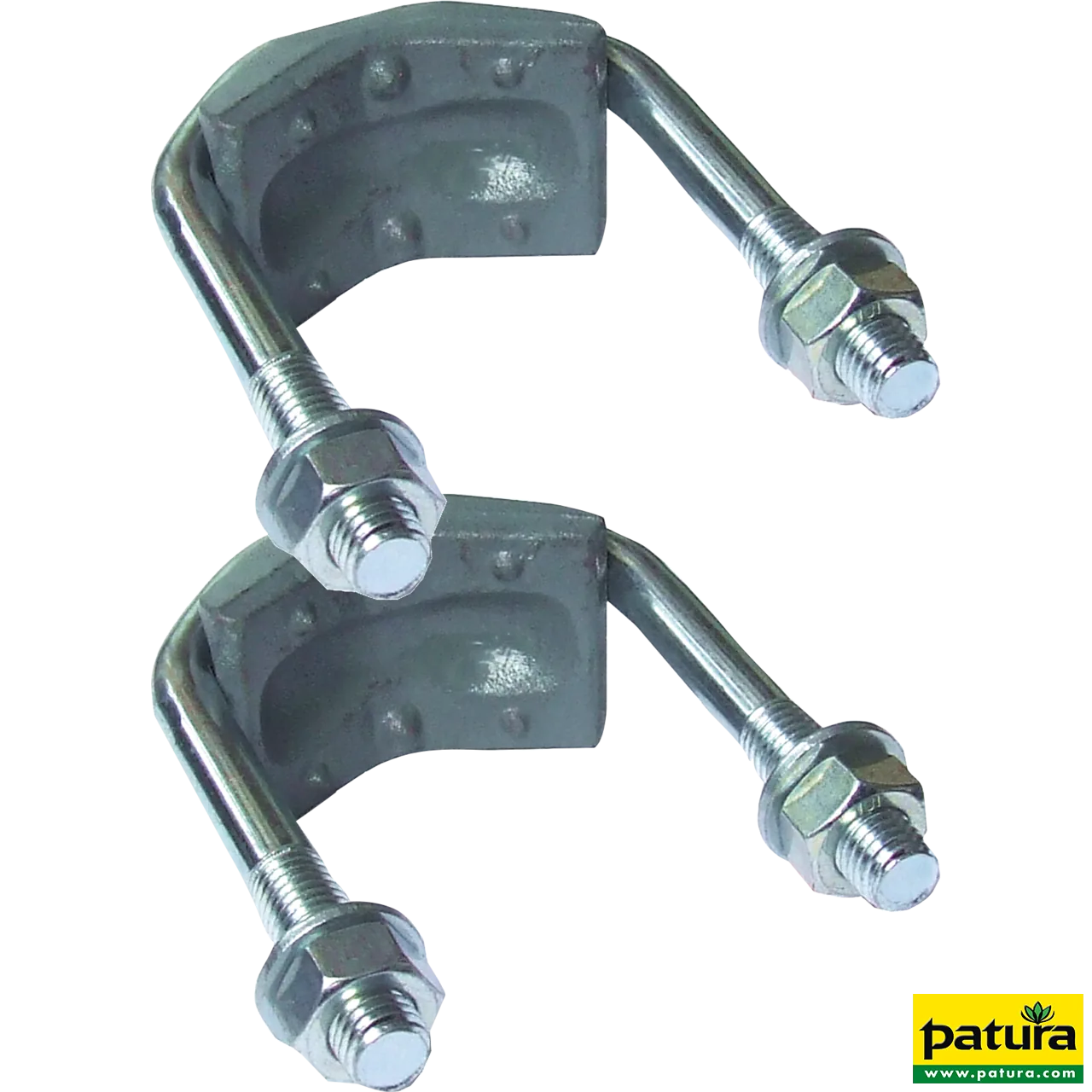 Patura Befestigungsbügel aus verzinktem Stahl für Pfosten von 1 1/4 bis 2 Zoll, 2er-Set