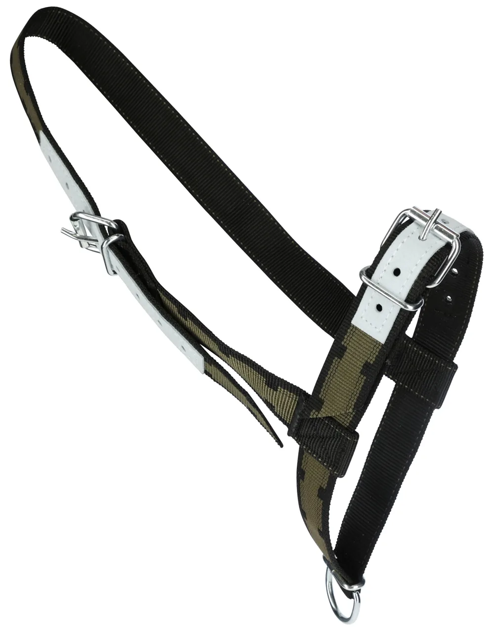 Kerbl Kuhhalfter komplett aus schwarzem Nylon mit verstellbarem Kopf- und Nasenband